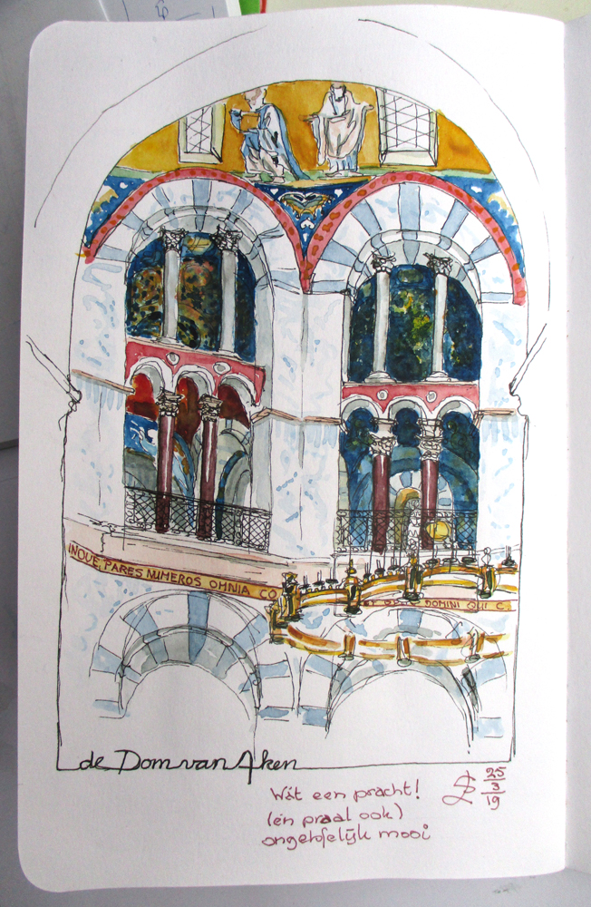 Aachener Dom Dom van Aken aquarel